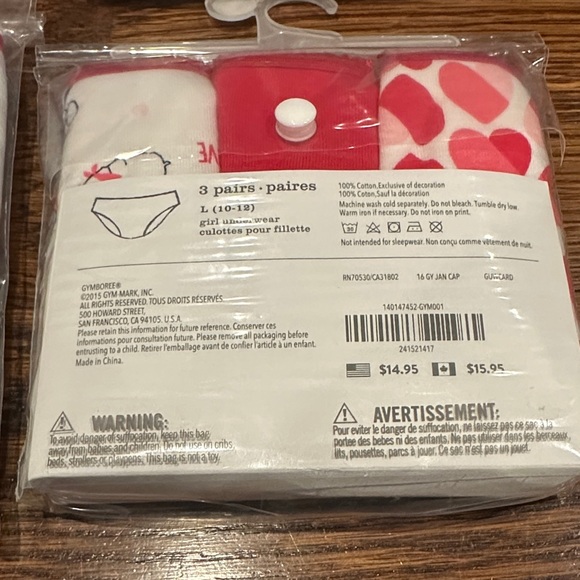 NWT: Gymboree Girls' Panties Set - 11 pairs - Picture 3 of 6